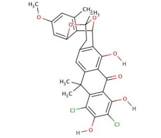 Bischloroanthrabenzoxocinone (CAS 866022-28-8) - chemical structure image