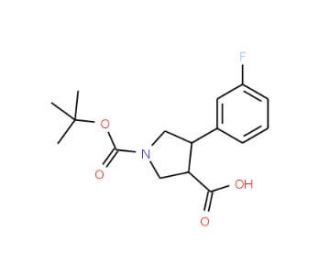 Boc-(&plusmn;)-trans-4-(3-fluorophenyl)pyrrolidine-3-carboxylic acid (CAS 301226-53-9) - chemical structure image