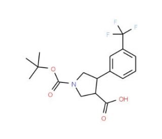 Boc-(&plusmn;)-trans-4-(3-trifluoromethylphenyl)pyrrolidine-3-carboxylic acid (CAS 169248-97-9) - chemical structure image