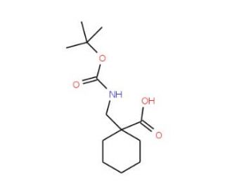 Boc-1-aminomethyl-cyclohexane carboxylic acid (CAS 204514-23-8) - chemical structure image
