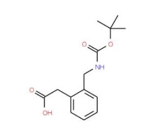 Boc-2-aminomethyl-phenylacetic acid (CAS 40851-66-9) - chemical structure image