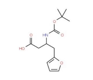 Boc-(2-furyl)-D-&beta;-homoalanine (CAS 270596-33-3) - chemical structure image