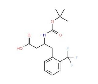 Boc-2-trifluoromethyl-D-beta-homophenylalanine (CAS 269396-77-2) - chemical structure image