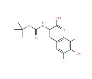 Boc-3,5-diiodo-D-tyrosine (CAS 214630-08-7) - chemical structure image