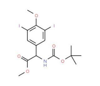 Boc-3,5-diiodo-L-tyrosine methyl ester (CAS 128781-80-6) - chemical structure image