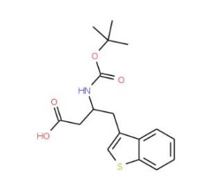 Boc-(3-benzothienyl)-D-beta-homoalanine (CAS 190190-48-8) - chemical structure image