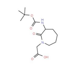 Boc-(3S)-3-amino-1-carboxymethylcaprolactame (CAS 79839-29-5) - chemical structure image