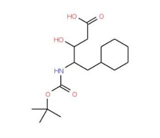 Boc-(3S,4S)-4-amino-3-hydroxy-5-cyclohexylpentanoic acid (CAS 98105-45-4) - chemical structure image