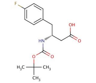 Boc-4-fluoro-D-beta-homophenylalanine (CAS 218609-00-8) - chemical structure image