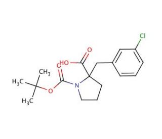 Boc-&alpha;-(3-chlorobenzyl)-DL-Pro-OH (CAS 351002-87-4) - chemical structure image