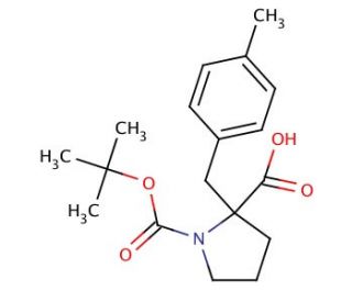 Boc-&alpha;-(4-methylbenzyl)-DL-Pro-OH (CAS 351002-82-9) - chemical structure image