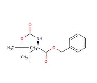 Boc-&beta;-iodo-D-Ala-OBzl (CAS 125942-79-2) - chemical structure image