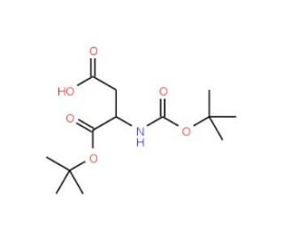 Boc-D-aspartic acid &alpha;-tert-butyl ester (CAS 77004-75-2) - chemical structure image