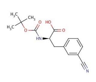 Boc-D-Phe(3-CN)-OH (CAS 205445-56-3) - chemical structure image