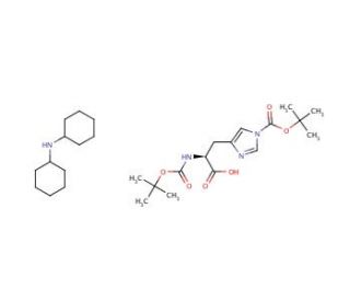 Boc-His(Boc)-OH (dicyclohexylammonium) salt (CAS 31687-58-8) - chemical structure image