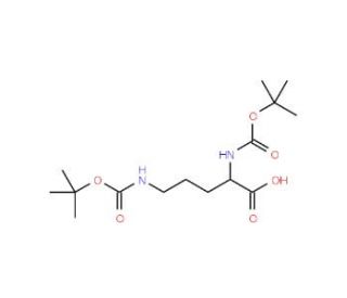 Boc-L-Orn(Boc)-OH (CAS 57133-29-6) - chemical structure image