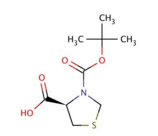 (&minus;)-Boc-L-thioproline (CAS 51077-16-8) - chemical structure image