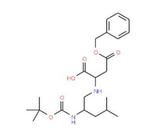 Boc-Leu-psi(CH2NH)-Asp(OBzl)-OH (CAS 204199-67-7) - chemical structure image