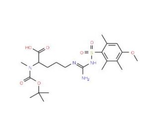Boc-Nalpha-methyl-Nomega-(4-methoxy-2,3,6-trimethylbenzenesulfonyl)-L-arginine (CAS 125602-26-8) - chemical structure image