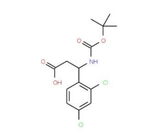 Boc-(R)-3-amino-3-(2,4-dichlorophenyl)propionic acid (CAS 500788-90-9) - chemical structure image