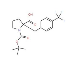 Boc-(R)-&alpha;-(4-trifluoromethylbenzyl)-Pro-OH - chemical structure image