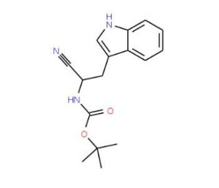 Boc-(S)-2-amino-3-(3-indolyl)propionitrile (CAS 138165-79-4) - chemical structure image