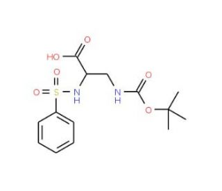 Boc-(S)-3-amino-2-(phenylsulfonylamino)propionic acid (CAS 342888-28-2) - chemical structure image