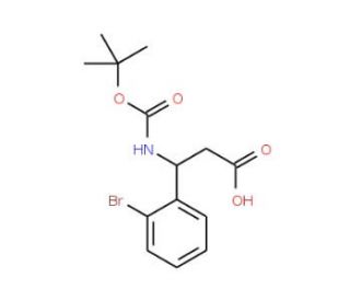 Boc-(S)-3-amino-3-(2-bromophenyl)propionic acid (CAS 500770-75-2) - chemical structure image