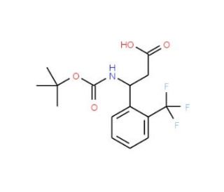 Boc-(S)-3-amino-3-(2-trifluoromethylphenyl)propionic acid (CAS 500770-77-4) - chemical structure image
