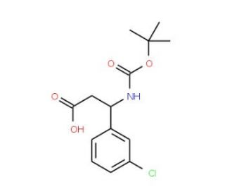 Boc-(S)-3-amino-3-(3-chlorophenyl)propionic acid (CAS 500770-74-1) - chemical structure image