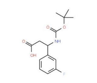 Boc-(S)-3-amino-3-(3-fluorophenyl)propionic acid (CAS 500770-72-9) - chemical structure image