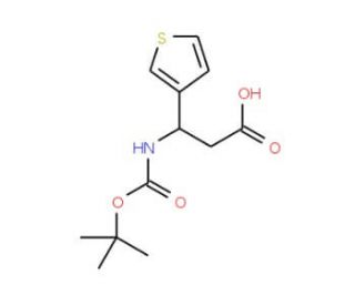 Boc-(S)-3-amino-3-(3-thienyl)propionic acid (CAS 500770-67-2) - chemical structure image