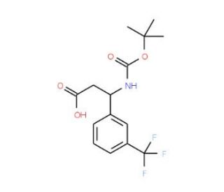 Boc-(S)-3-amino-3-(3-trifluoromethylphenyl)propionic acid (CAS 500770-78-5) - chemical structure image
