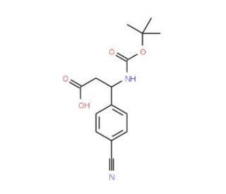 Boc-(S)-3-amino-3-(4-cyanophenyl)propionic acid (CAS 500770-82-1) - chemical structure image