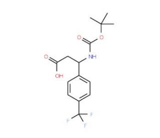 Boc-(S)-3-amino-3-(4-trifluoromethylphenyl)propionic acid (CAS 500770-79-6) - chemical structure image