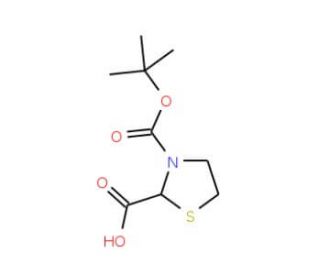 Boc-(S)-thiazolidine-2-carboxylic acid (CAS 891192-95-3) - chemical structure image