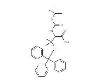 Boc-S-trityl-L-penicillamine (CAS 135592-13-1) - chemical structure image