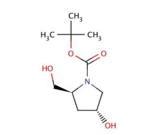 Boc-trans-4-hydroxy-L-prolinol (CAS 61478-26-0) - chemical structure image