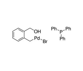 Bromo[(2-(hydroxy-&kappa;O)methyl)phenylmethyl-&kappa;C](triphenylphosphine)palladium (II) (CAS 849417-33-0) - chemical structure image