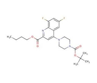 Butyl 4-(4-(tert-butoxycarbonyl)piperazin-1-yl)-6,8-difluoroquinoline-2-carboxylate - chemical structure image
