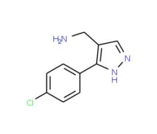 C-[3-(4-Chloro-phenyl)-1H-pyrazol-4-yl]-methylamine (CAS 1020052-19-0) - chemical structure image