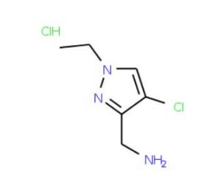 C-(4-Chloro-1-ethyl-1H-pyrazol-3-yl)-methylamine hydrochloride - chemical structure image