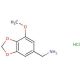 C-(7-Methoxy-benzo[1,3]dioxol-5-yl)-methylamine hydrochloride - chemical structure image