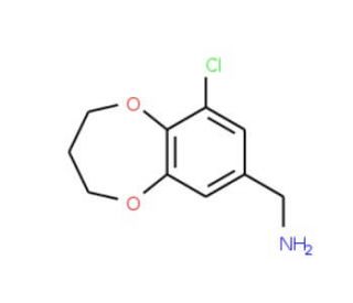 C-(9-Chloro-3,4-dihydro-2H-benzo[b][1,4]dioxepin-7-yl)-methylamine - chemical structure image