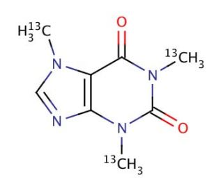 Caffeine-trimethyl-<sup>13</sup>C<sub>3</sub> (CAS 78072-66-9) - chemical structure image