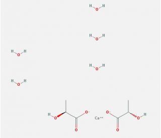 Calcium L-lactate pentahydrate (CAS 5743-47-5) - chemical structure image