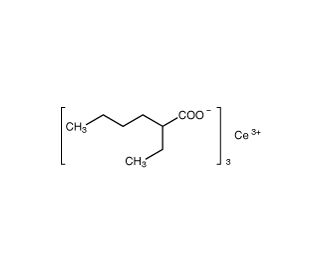 Cerium(III) 2-ethylhexanoate, 49% in 2-ethylhexanoic acid, Ce 12% (CAS 56797-01-4) - chemical structure image