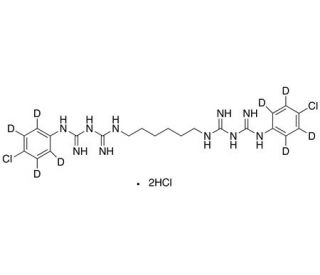 Chlorhexidine-d8 Dihydrochloride (CAS 3697-42-5 (unlabeled)) - chemical structure image