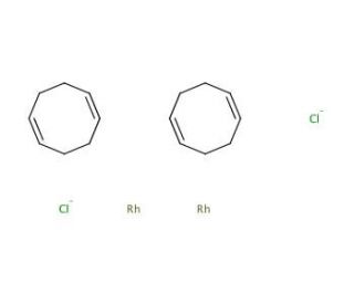 Chloro(1,5-cyclooctadiene)rhodium(I) dimer (CAS 12092-47-6) - chemical structure image