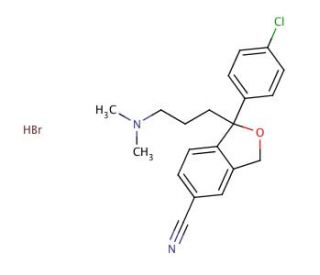 Chlorocitalopram, Hydrobromide (CAS 64169-58-0) - chemical structure image